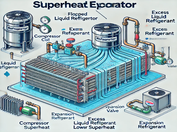 if evaporator is flooded the superheat will increase